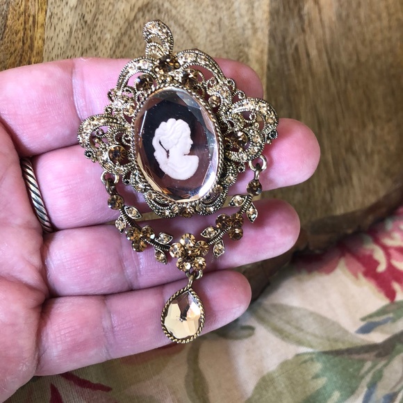 CAMEO Gold Bronze Brown Mirrored Statement Ornate Old World Victorian $89 NEW - Picture 4 of 16
